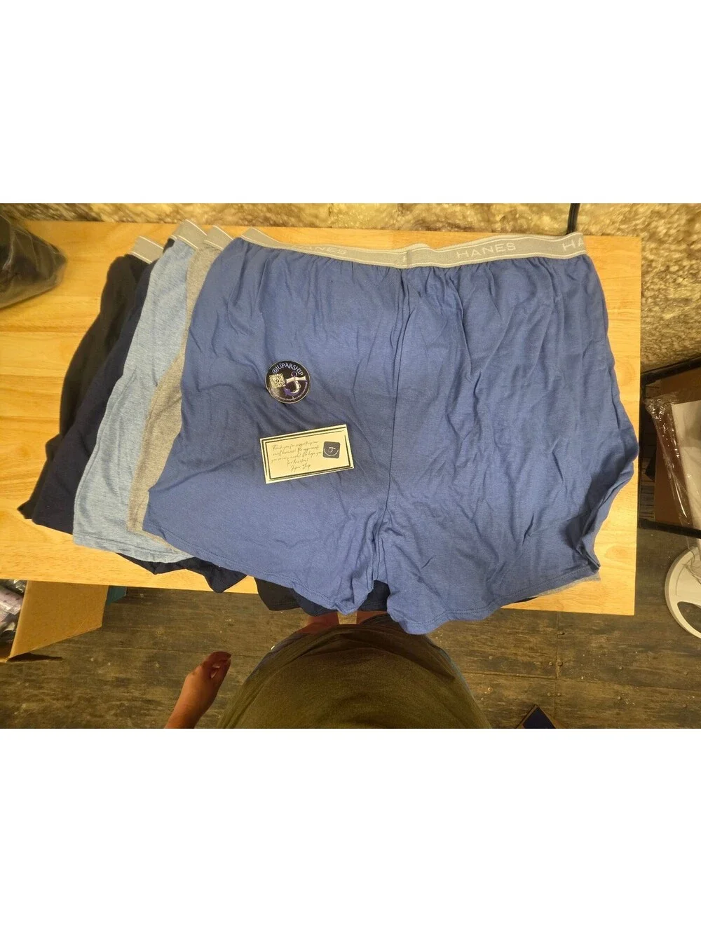 HANES MEN’S EXPOSED WAISTBAND KNIT BOXER SHORTS ASSORTED 5 PACK SIZE XL